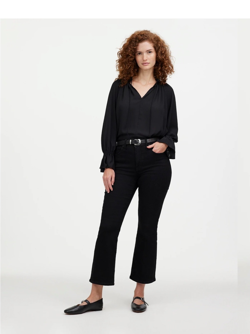 Curvy Kick Out Crop Jean - Black Rinse WashSuper Stretch-Size 30 Curvy-Like New
